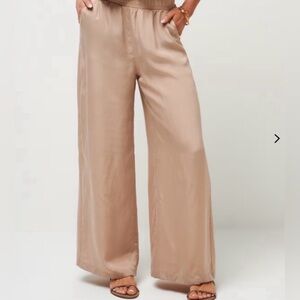 Travis‎ Mathew Chardonnay Sunday Pants NWT size XL in Almondine Wide Leg Flowy